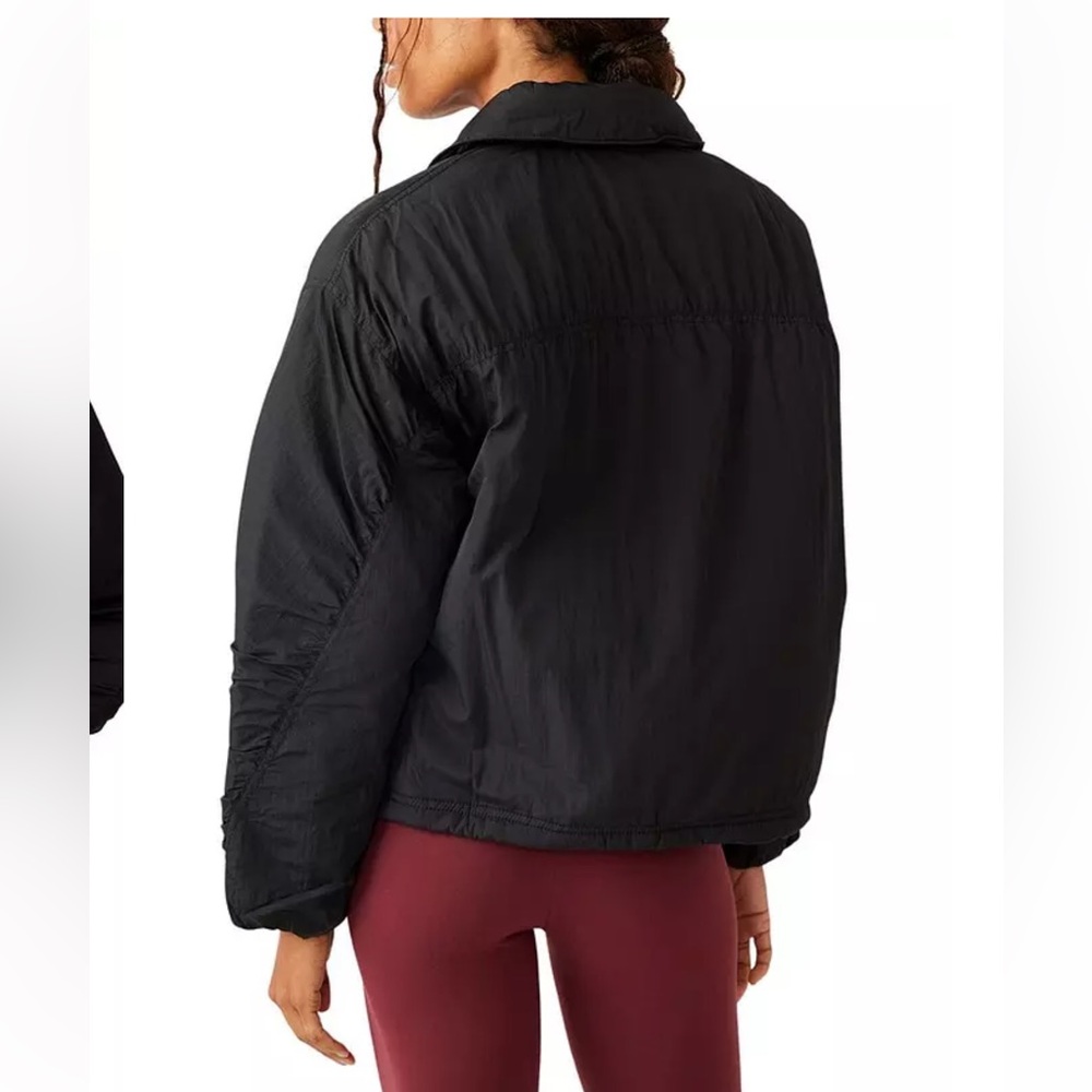 Free People: Off The Bleachers Coaches Jacket - Black NWOT Large - Picture 2 of 13